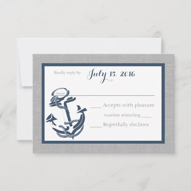 Anchor Navy Blue and Grey Response Card (Front)