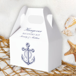 Anchor Navy Blue Hangover Kit Nautical Wedding Favour Box