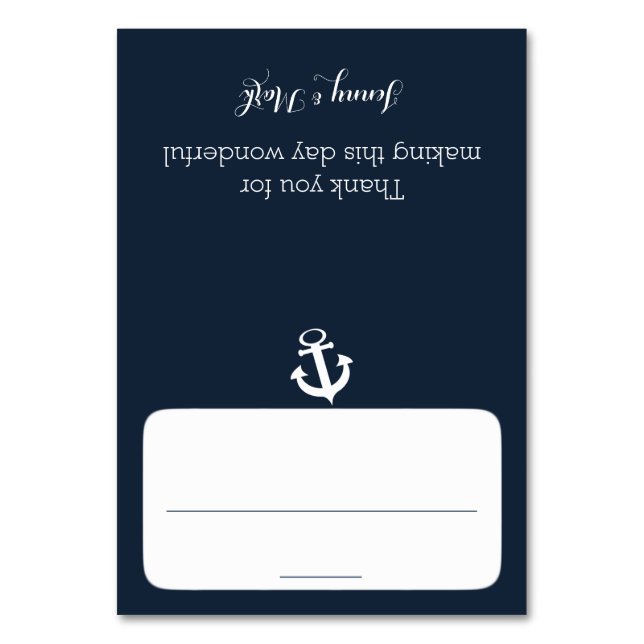 Anchor Navy Blue Seating Card (Front)