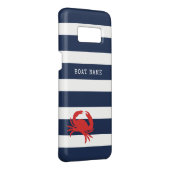 Anchor Navy Blue Stripes Red Crab Boat Name Case-Mate Samsung Galaxy Case (Back/Right)