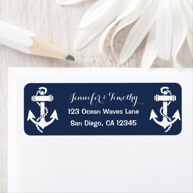 Anchor Navy Nautical Beach Elegant Wedding (Insitu)