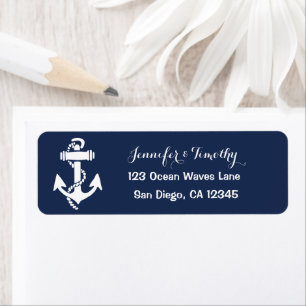 Anchor Navy Nautical Beach Elegant Wedding