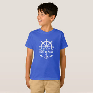 Anchor Oars Ships Wheel Boat or Name Lapis Blue T-Shirt