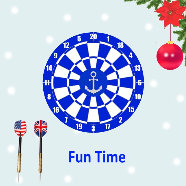 Anchor on Blue and White Dart Board (Creator Uploaded)