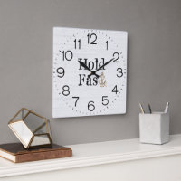 Anchor On Whitewashed Wood Square Wall Clock