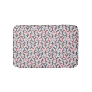 Anchor pattern bath mat