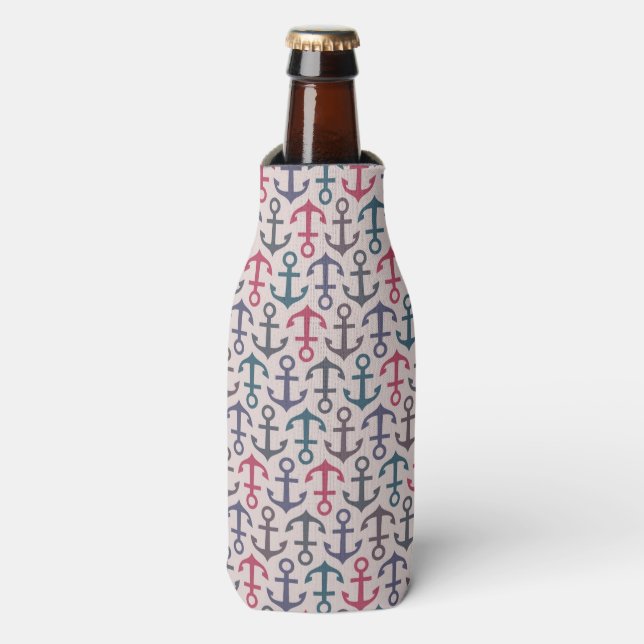 Anchor pattern bottle cooler (Bottle Front)