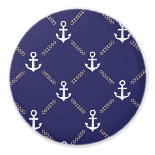 Anchor pattern ceramic knob (Front)