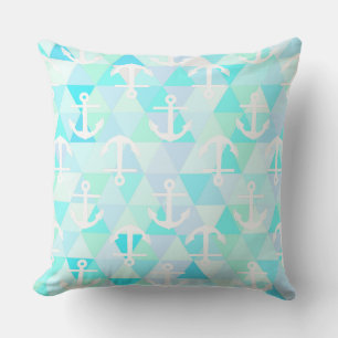 Anchor Pattern Chic Modern Triangle Pattern Outdoor Cushion