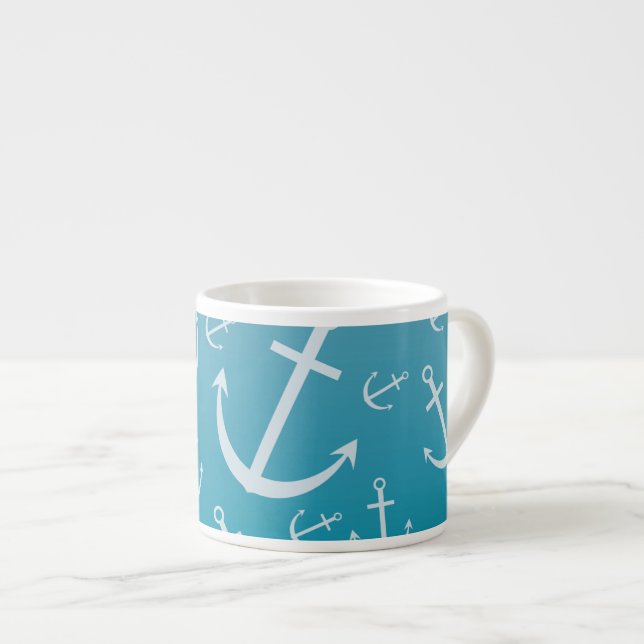 Anchor pattern espresso cup (Front Right)