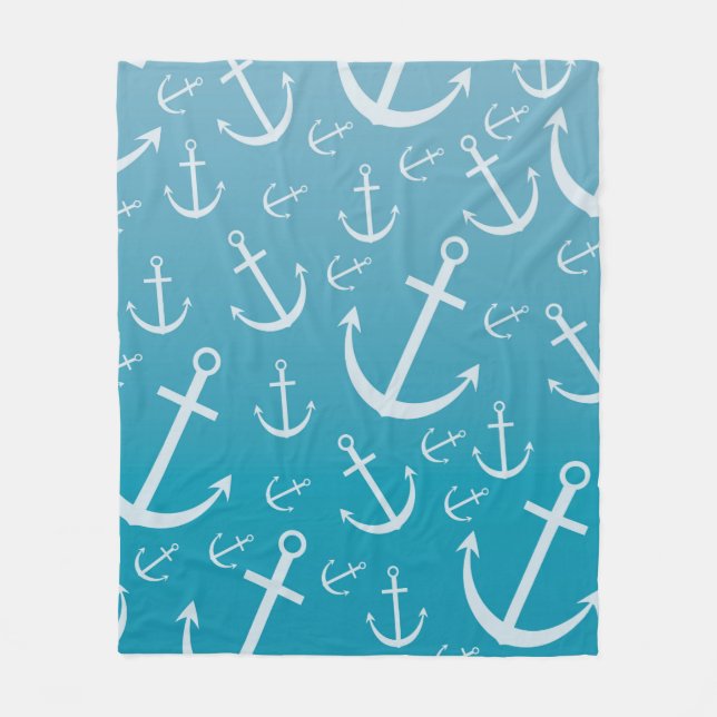 Anchor pattern fleece blanket (Front)