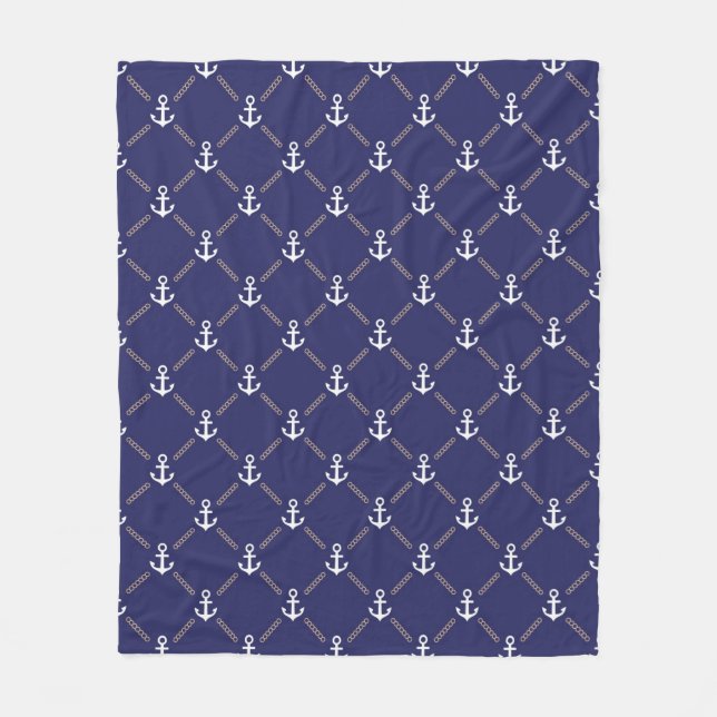 Anchor pattern fleece blanket (Front)