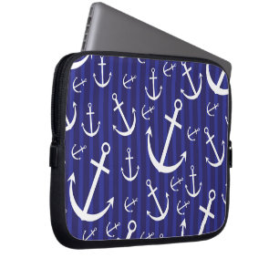 Anchor pattern laptop sleeve