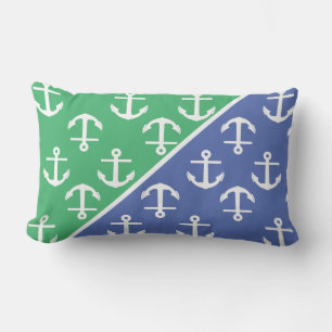 Anchor Pattern Nautical Cool Two colours Lumbar Cushion