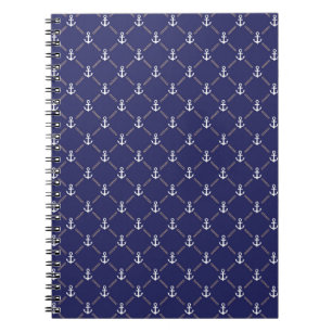 Anchor pattern spiral notebook
