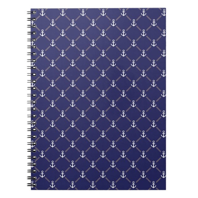 Anchor pattern spiral notebook (Front)