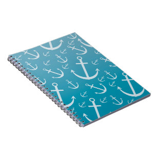 Anchor pattern spiral notebook