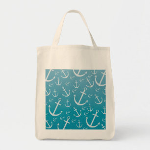Anchor pattern tote bag