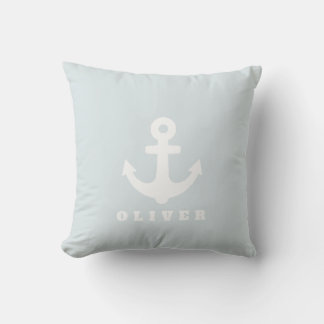 Anchor Pillow. Nautical Nursery Decor Cushion