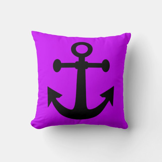Anchor  Pink Throw Pillow (Front)