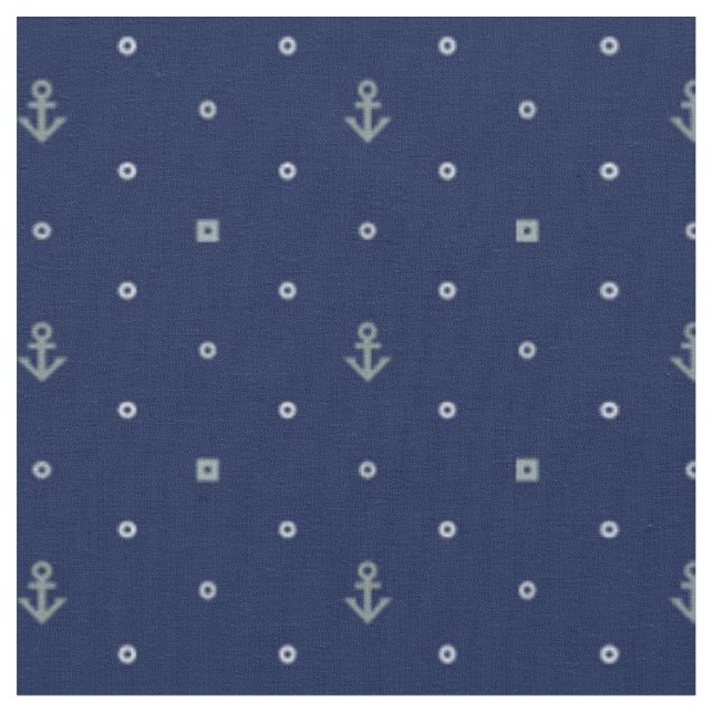 Anchor Polka Dots Pattern | Add Your Initial 2 Fabric (Close Up)