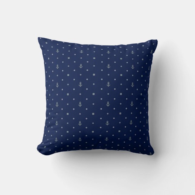 Anchor Polka Dots Pattern Cushion (Front)