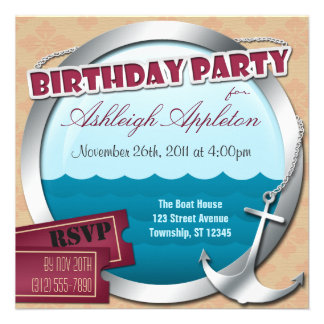 Cruise Birthday Party Invitations 7