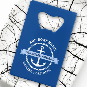 Anchor rope border boat name welcome aboard