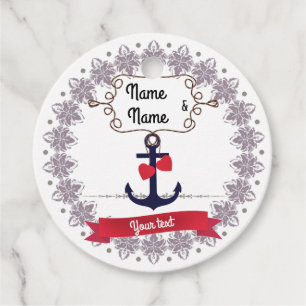 Anchor rope frame nautical naval sea voyage red ri favour tags