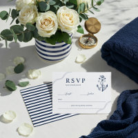 Anchor & Rope Nautical Monogram Navy & White