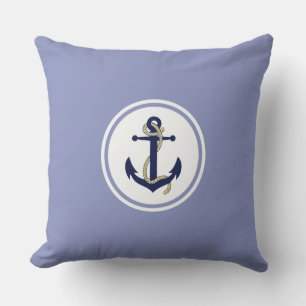 Anchor & rope, Seaman's anchor, Nautical emblem Cushion