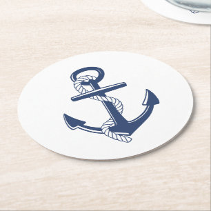 Anchor Round Paper Coaster