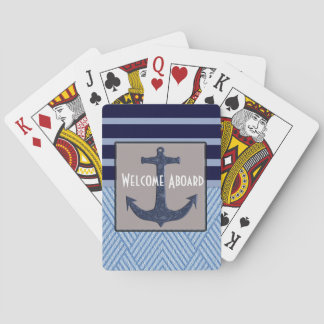Anchor & Stripes Nautical Design Playing Cards