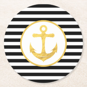 Anchor & Stripes Nautical Theme Coasters