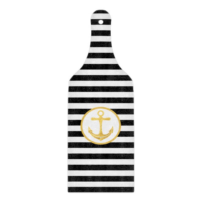 Anchor & Stripes | Nautical Theme | Cutting Board (Front)
