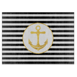 Anchor & Stripes   Nautical Theme   Cutting Board