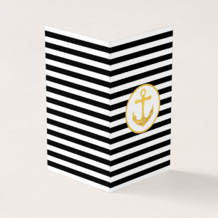 Anchor & Stripes Nautical Theme Greeting Cards