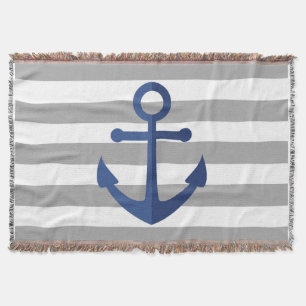 Anchor & Stripes Throw Blanket