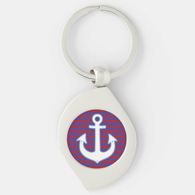 anchor/stripy key ring (Front)
