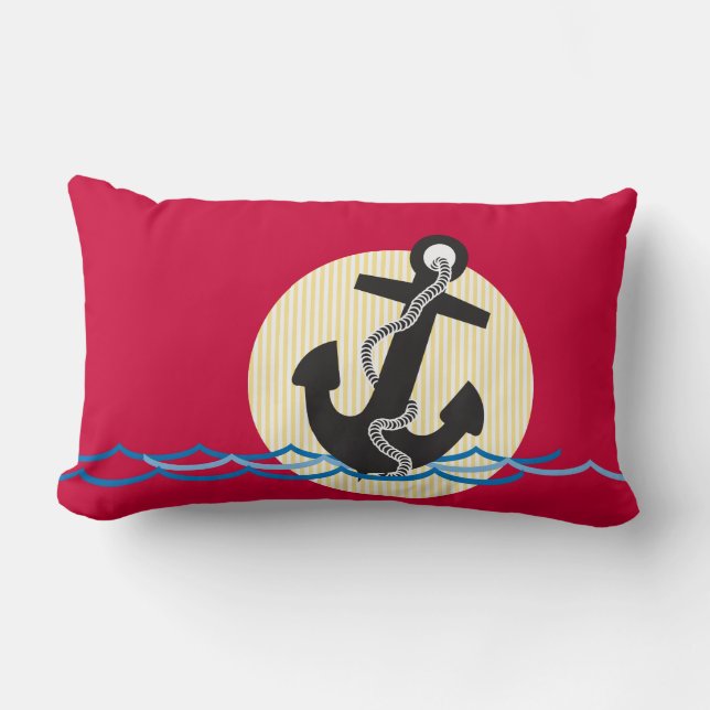 Anchor, Sun and Water Lumbar Cushion (Front)