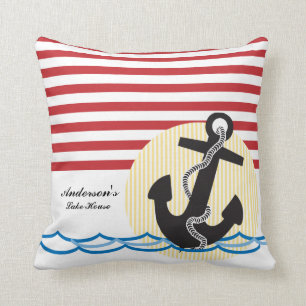 Anchor, Sun and Water Personalised Cushion