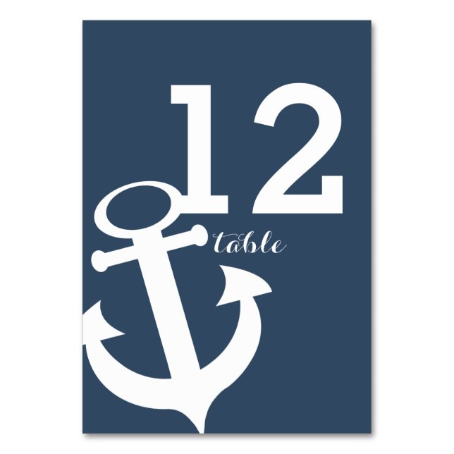 Anchor Table Number Card (Back)