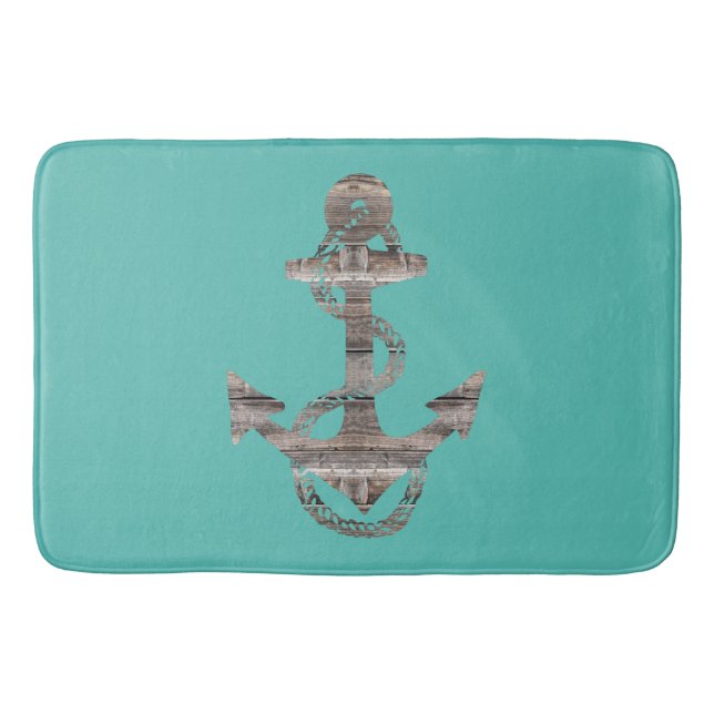 ANCHOR + teal 24x36 L | Bath Mat (Front)