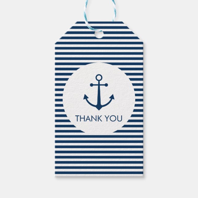 Anchor thank you gift tags (Front)
