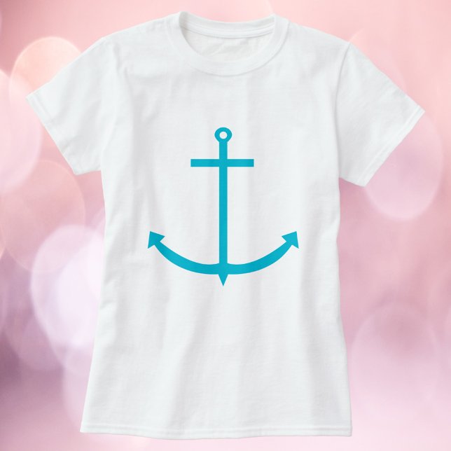 Anchor Turquoise Nautical T-Shirt (A shirt with a graphic of a turquoise anchor)