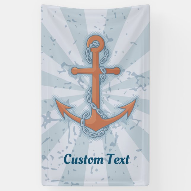 Anchor with Chain Banner (Vertical)