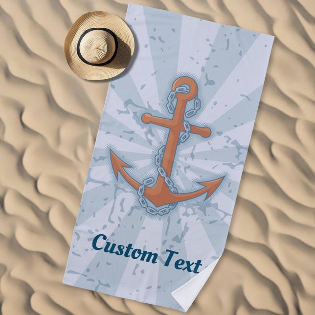 Anchor with Chain Beach Towel (Creator Uploaded)