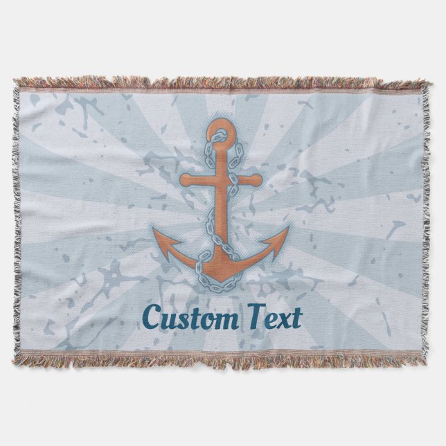 Anchor with Chain Throw Blanket (Front)