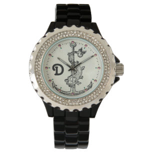 ANCHOR WITH FISH NAUTICAL MONOGRAM WATCH