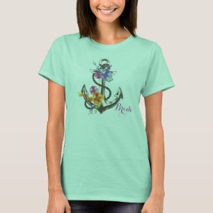 Anchor with Flowers T-Shirt